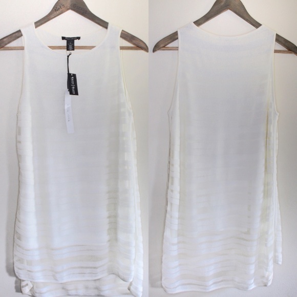 WHBM Layered Shadow Stripe Pullover Long Tank NWT - Picture 3 of 9